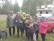 Kisan parhaat sarjoittain, vasemmalta Esa Lehtomäki, Toivo Järvinen, Pertti Kaarre, Pirjo Kaarre, Apsa Nieminen, Terttu Salo ja Irja Luukkonen