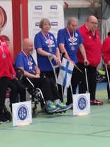 PM-kisat Vejen, Tanska 2023 
Luokka 3, palkintojen jako, Joukkue Jouko Lumme Vantaa, Onerva Uuttera Mänttä ja Eero Oikarinen Salo