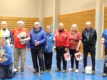 Ryhmäkuvia Ystäväboccian palkituista