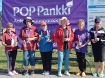 Kuvassa vas. II Ritva Pohjola (Seinäjoki) I Eija Pouttu (Seinäjoki) III Hilkka Flyktman (MÄNTTÄ) IV Pirkko Hyytiäinen (Oulu) V Tuula Hakola (Kauhajoki) VI  Elina Rinatamäki (Vaasa)