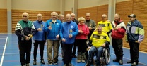 XXVI Vilppula boccian naisten sarjan palkitut.  Hopeaa MSI:n parille Pirkko Hyytiäinen ja Pirjo Väisänen, pronssia Hilkka Flyktman ja Tellervo Salminen